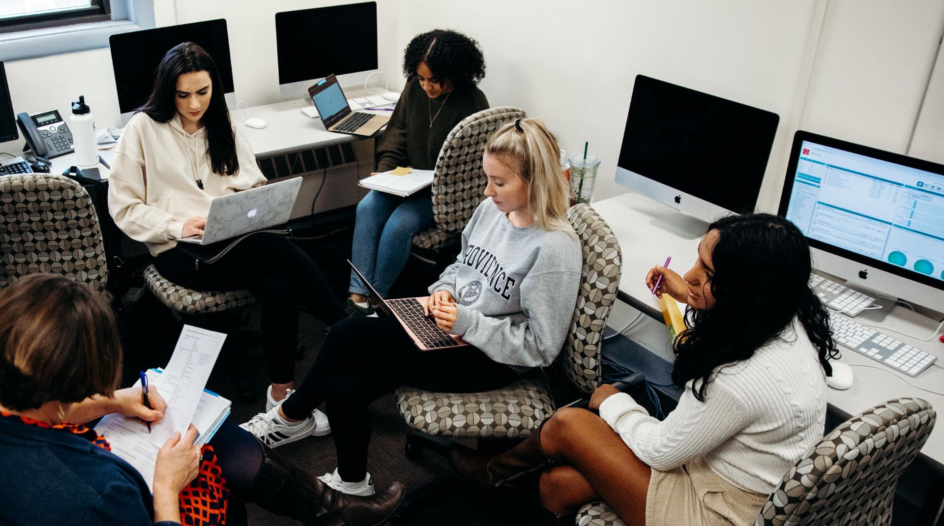 women students on computers